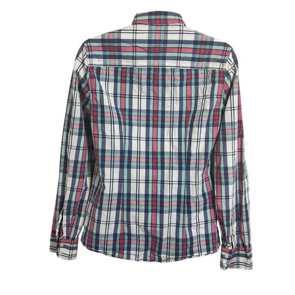 Women's Vineyard Vines Plaid Button Front Shirt Sz 2 Long-Sleeve Cotton Casual - Picture 6 of 7